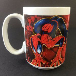 Marvel Spiderman Coffee Mug Tea Cup 2004 4" Red Blue White Sherwood Spider Man